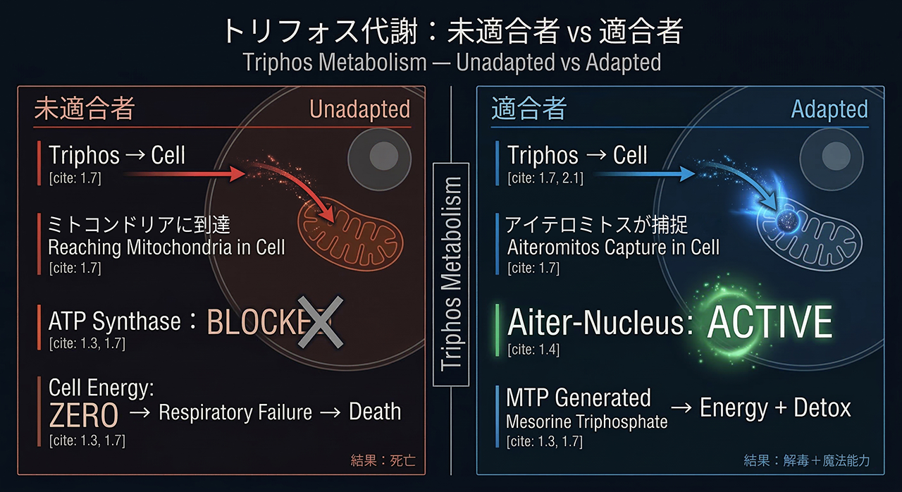 トリフォス代謝：未適合者 vs 適合者